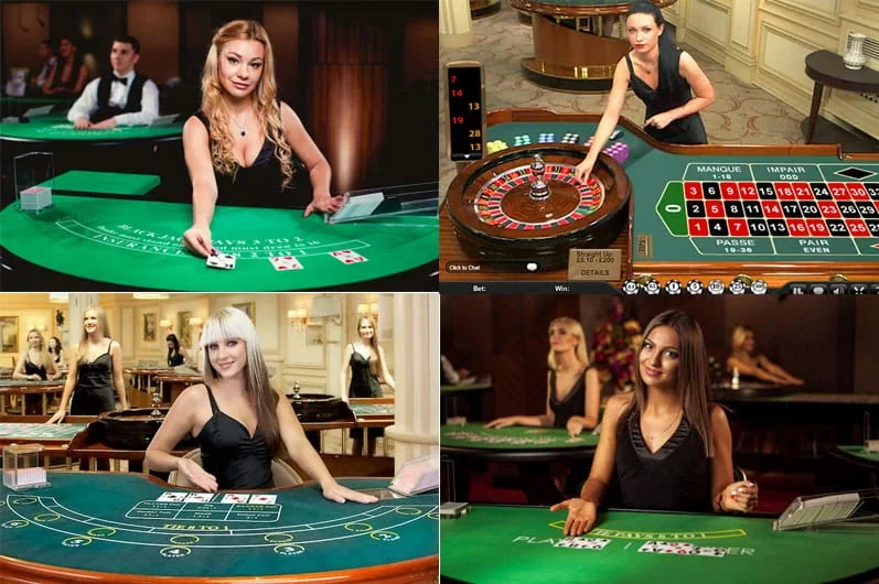 Meja kasino live dengan suasana permainan dealer